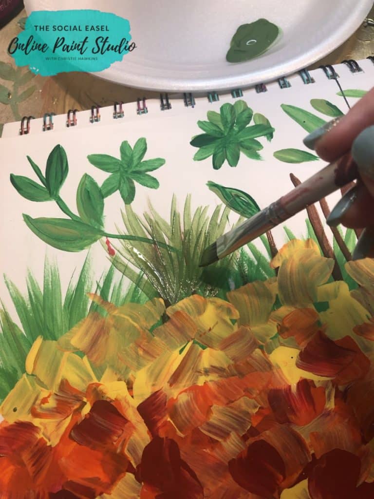 Angled Paint Brush Painting Grass