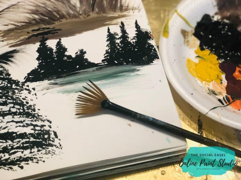 Fan Brush Painting Techniques evergreen trees